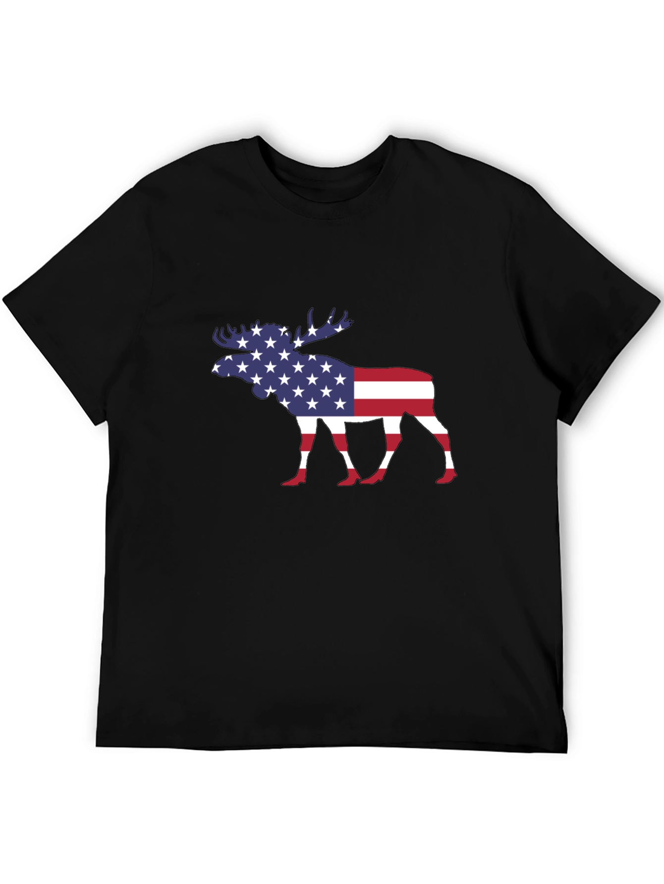 American Flag Moose Graphic T-Shirt