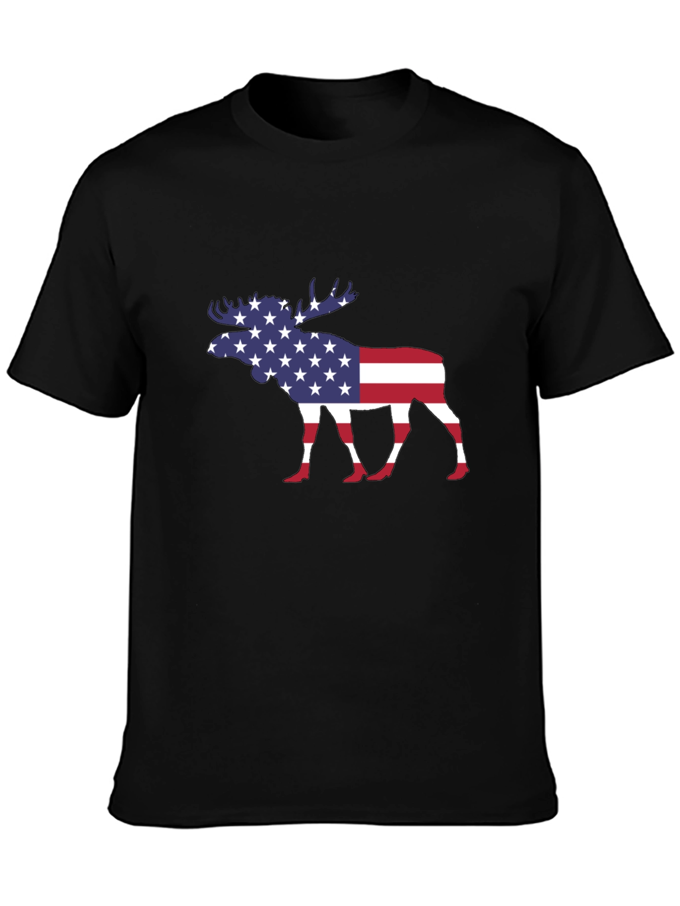 American Flag Moose Graphic T-Shirt