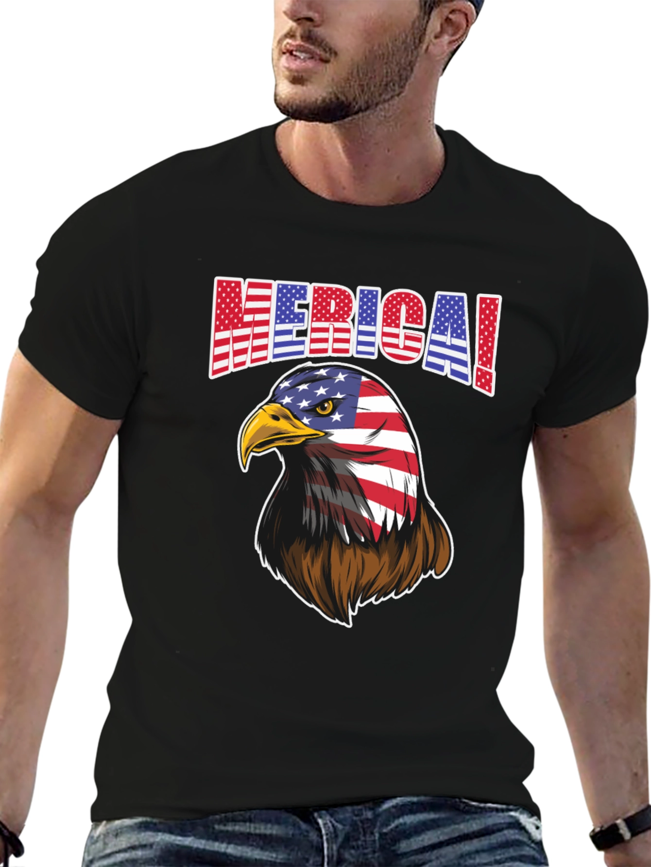 Patriotic Eagle Graphic T-Shirt - American Pride