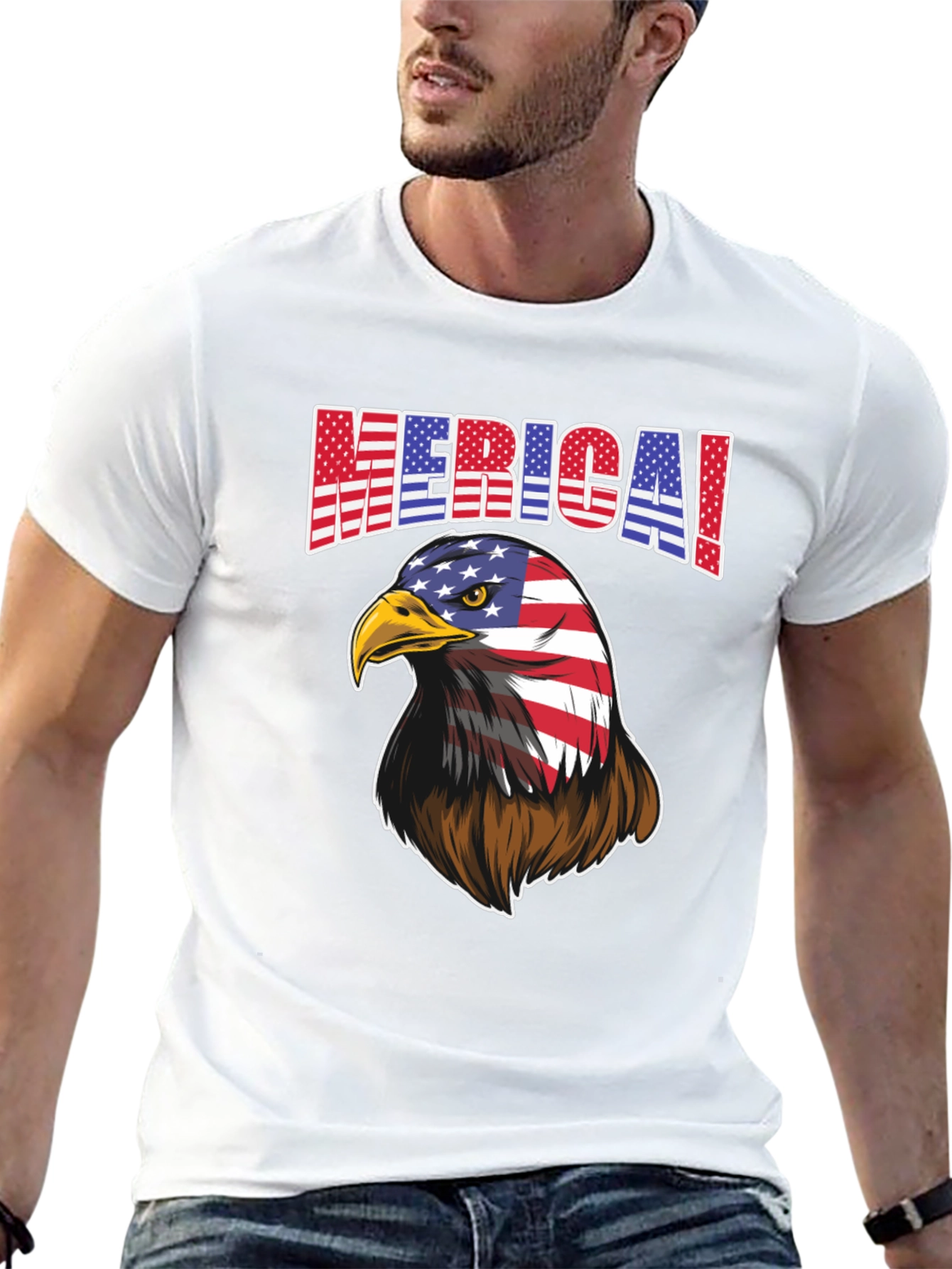 Patriotic Eagle Graphic T-Shirt - American Pride