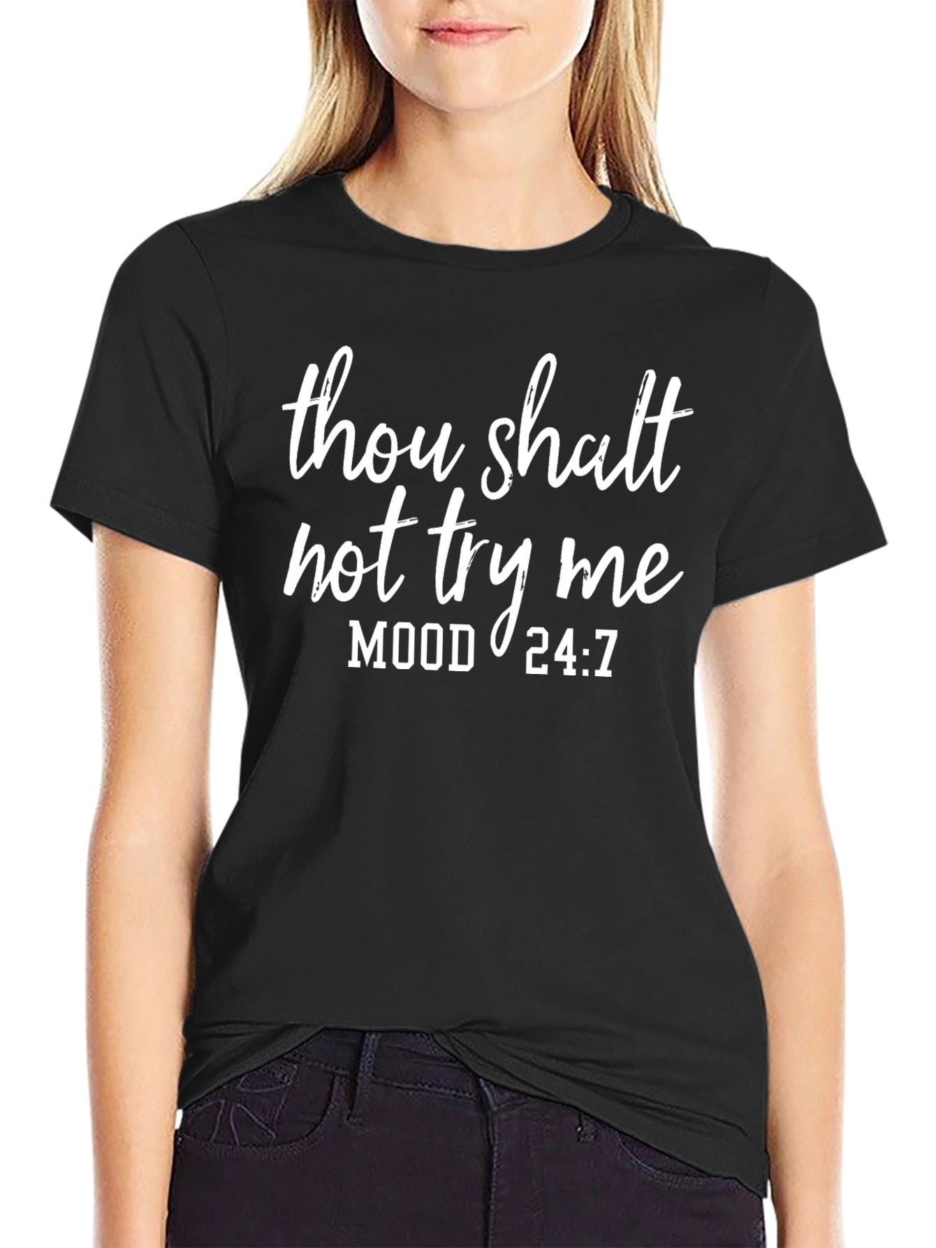 Thou Shalt Not Try Me Black T-Shirt