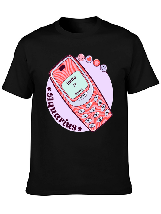 Aquarius Retro Cell Phone T-Shirt
