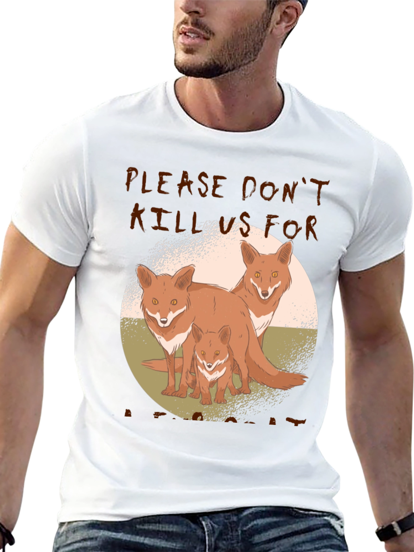 Fox Family Graphic Print Tee - Animal Lover Shirt