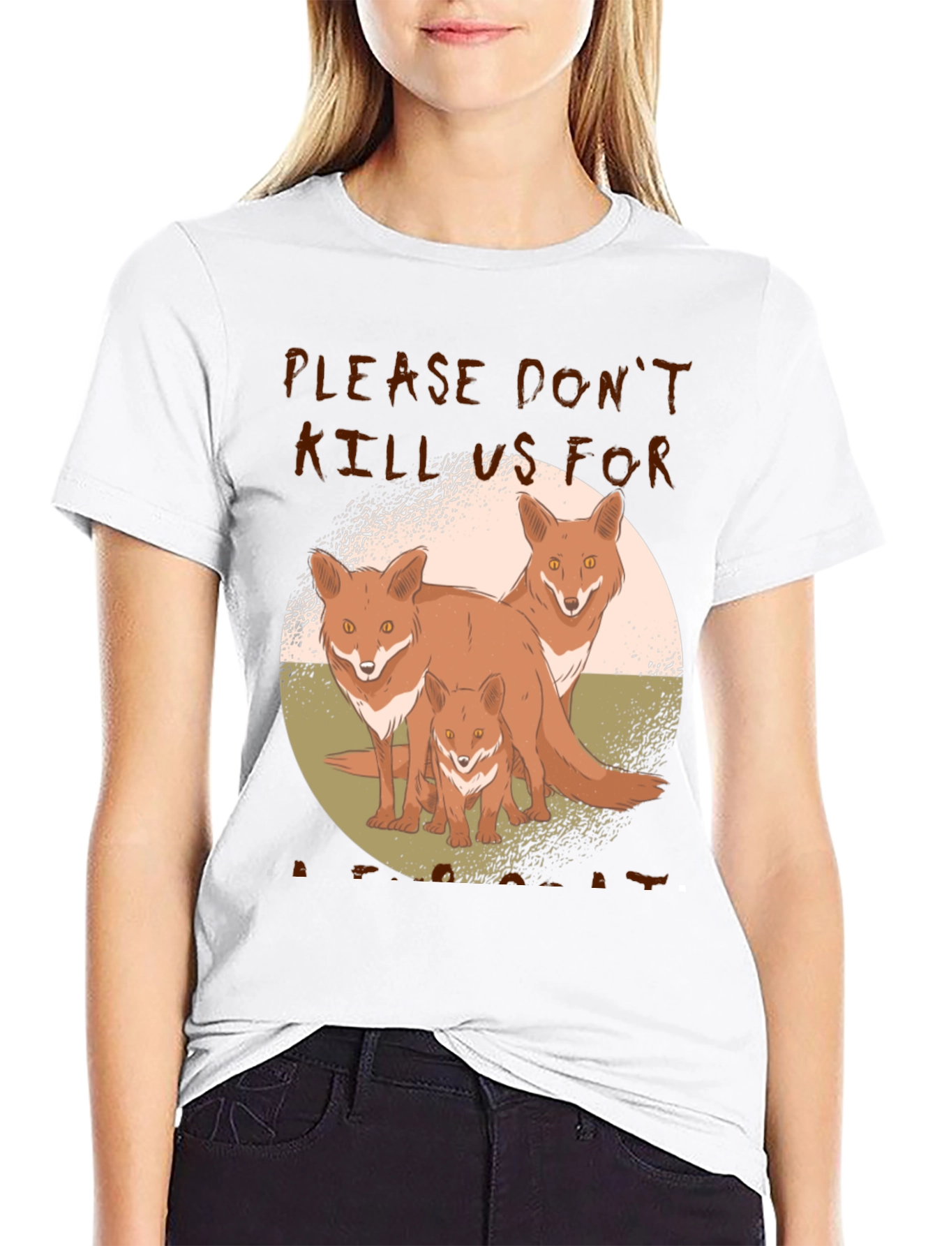 Fox Family Graphic Print Tee - Animal Lover Shirt