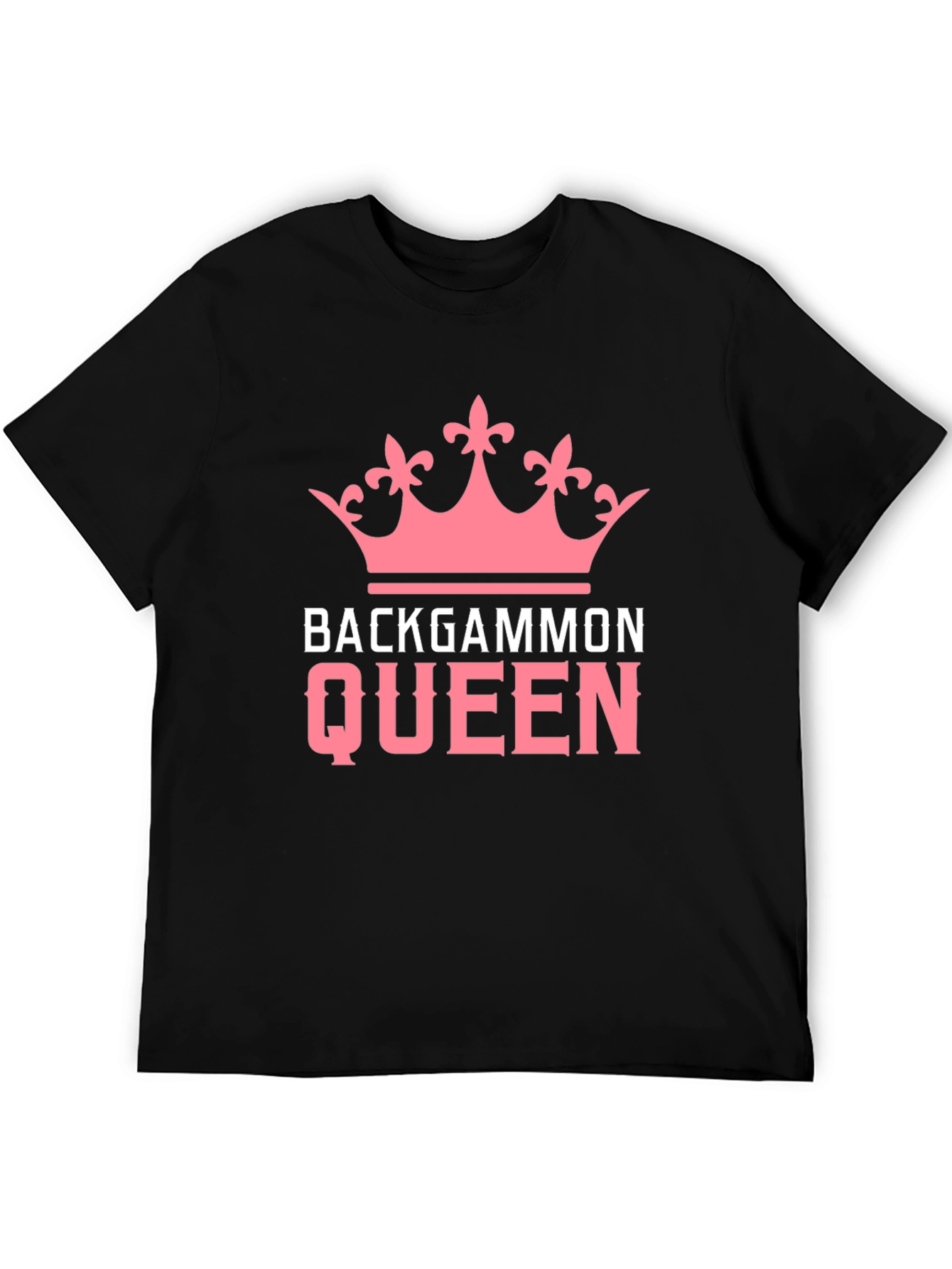 Backgammon Queen T-Shirt - Pink Crown Design