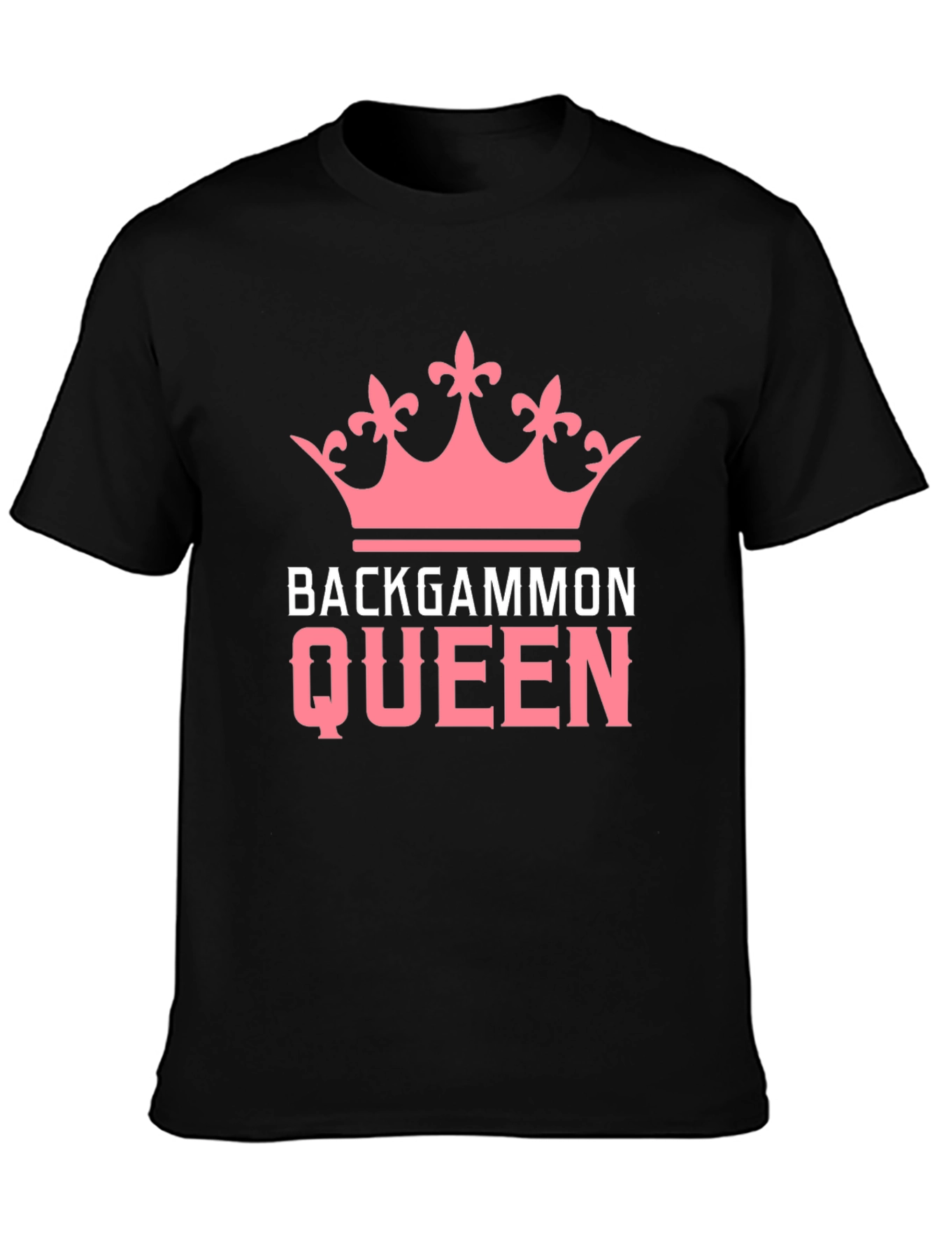 Backgammon Queen T-Shirt - Pink Crown Design