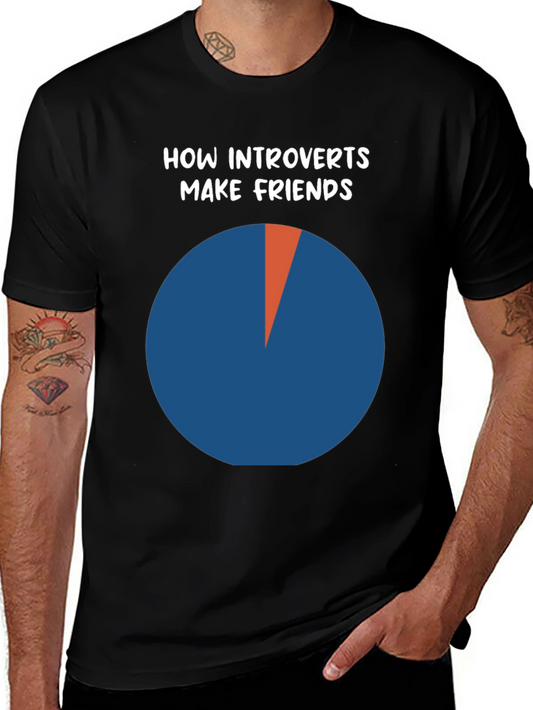 Introvert Friends Pie Chart T-Shirt