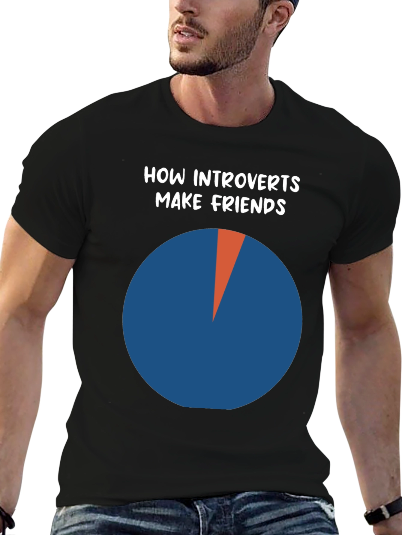 Introvert Friends Pie Chart T-Shirt