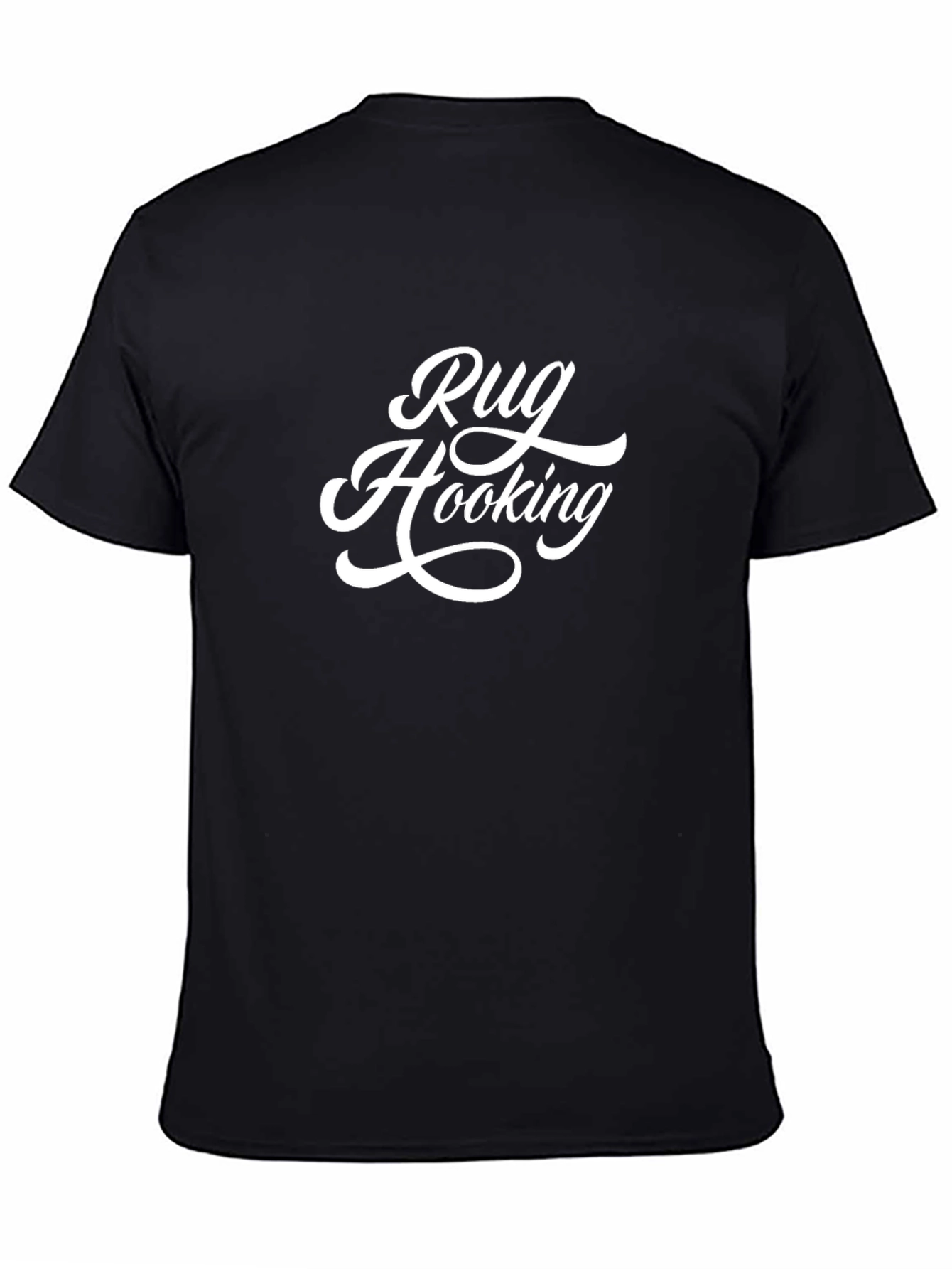 Rug Hooking Graphic Tee - Black Cotton T-Shirt