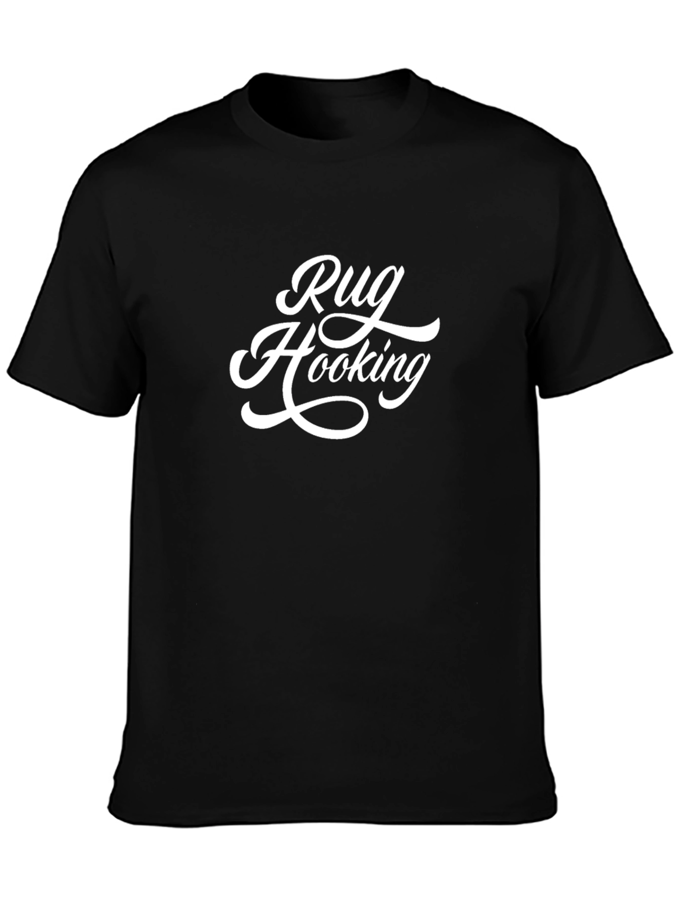 Rug Hooking Graphic Tee - Black Cotton T-Shirt