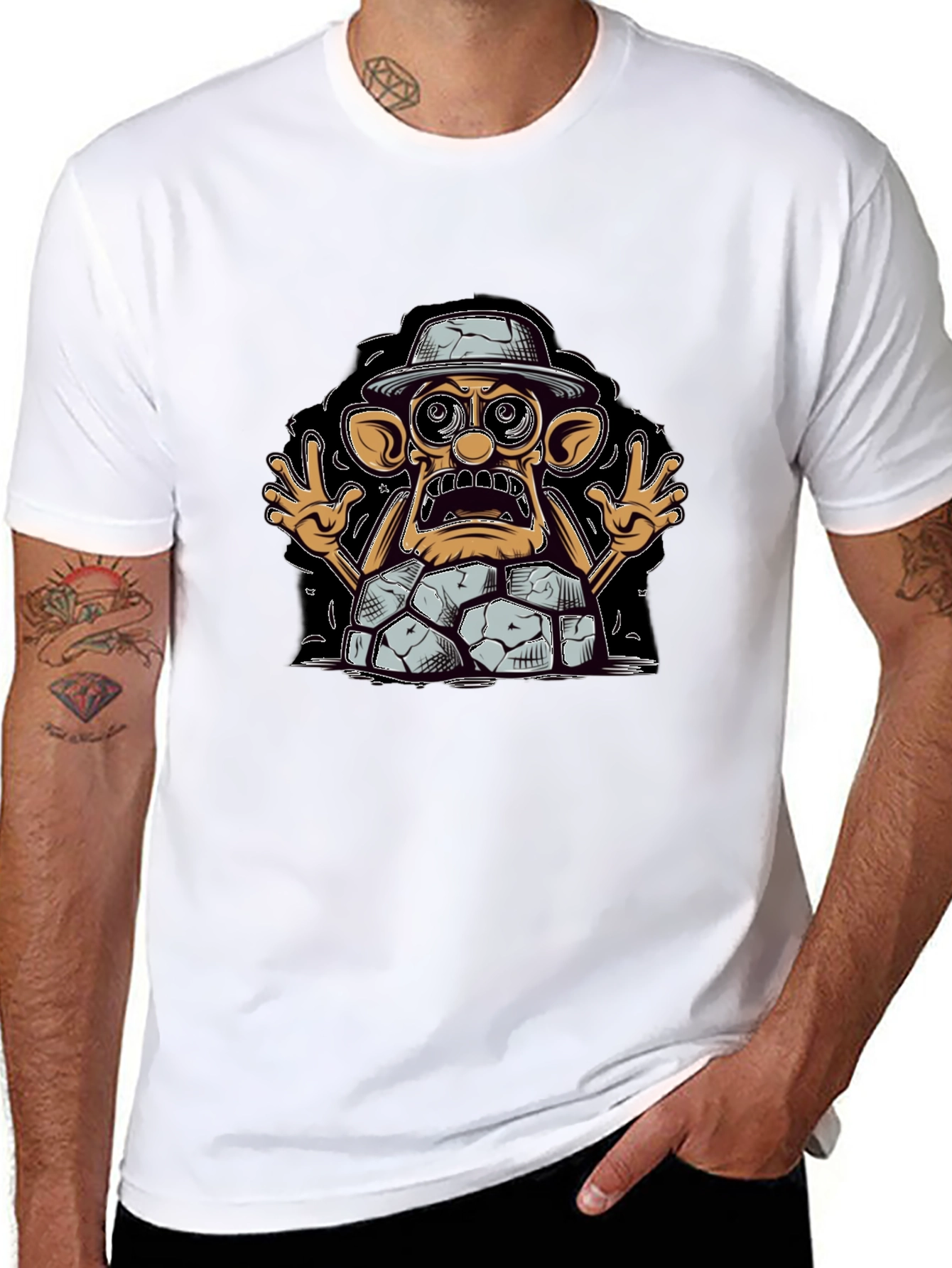 Cartoon Rock Creature T-Shirt