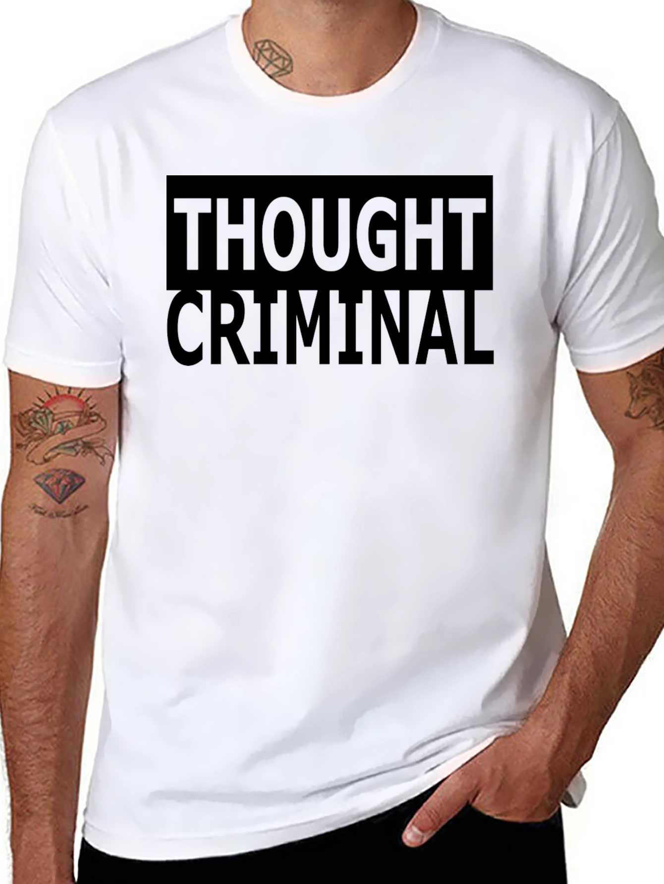 Thought Criminal Black Graphic T-Shirt