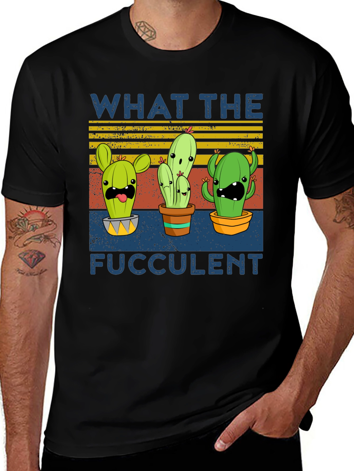 Funny Cactus Graphic Tee - What The Fucculent
