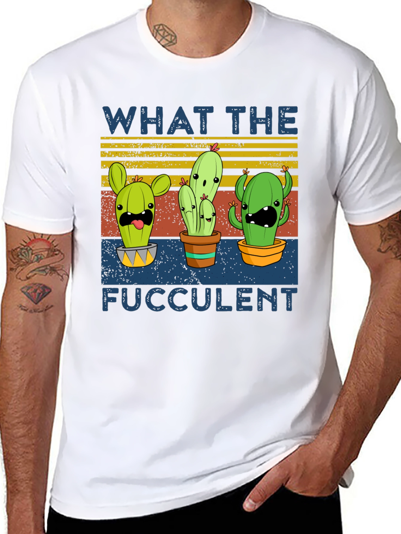 Funny Cactus Graphic Tee - What The Fucculent