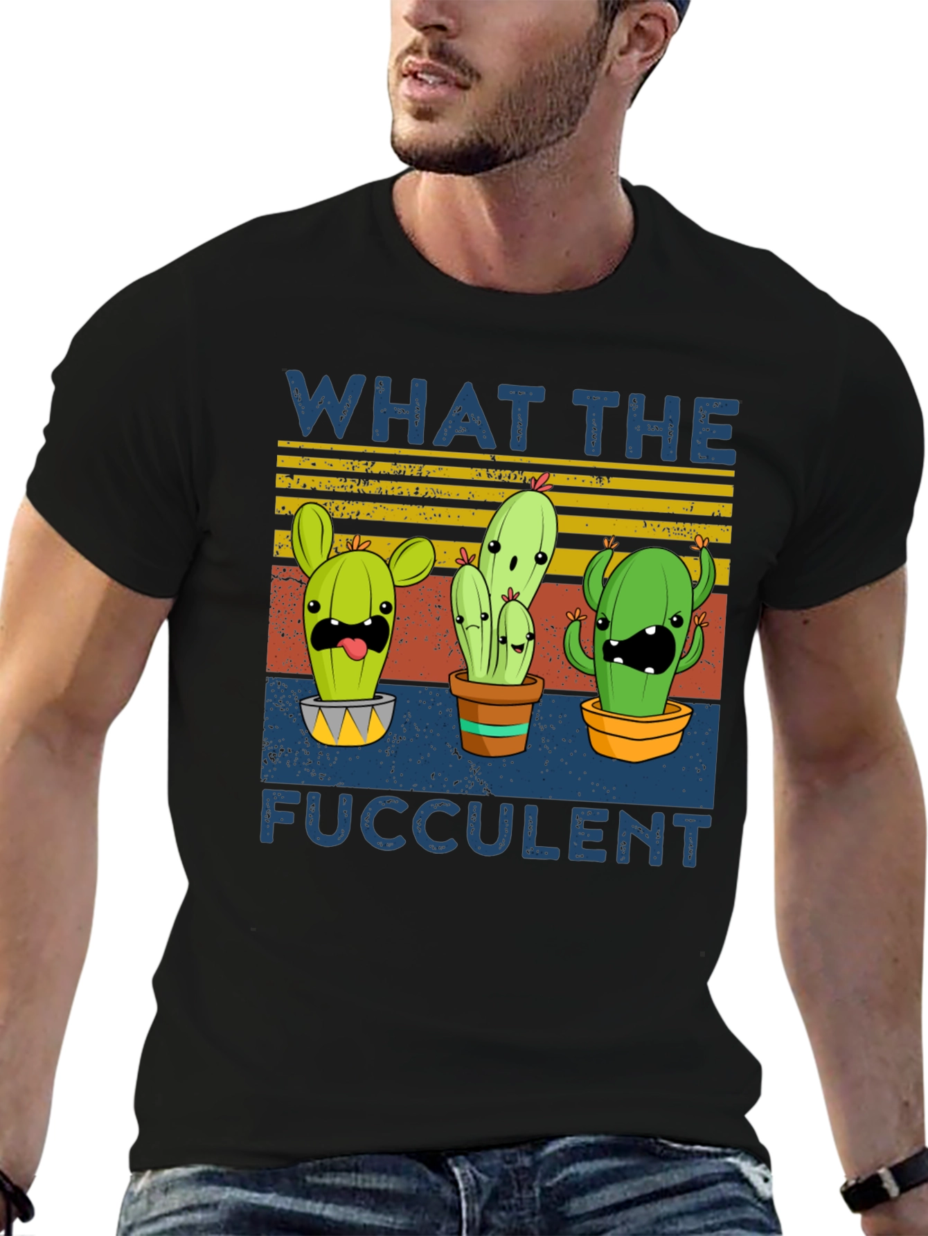 Funny Cactus Graphic Tee - What The Fucculent
