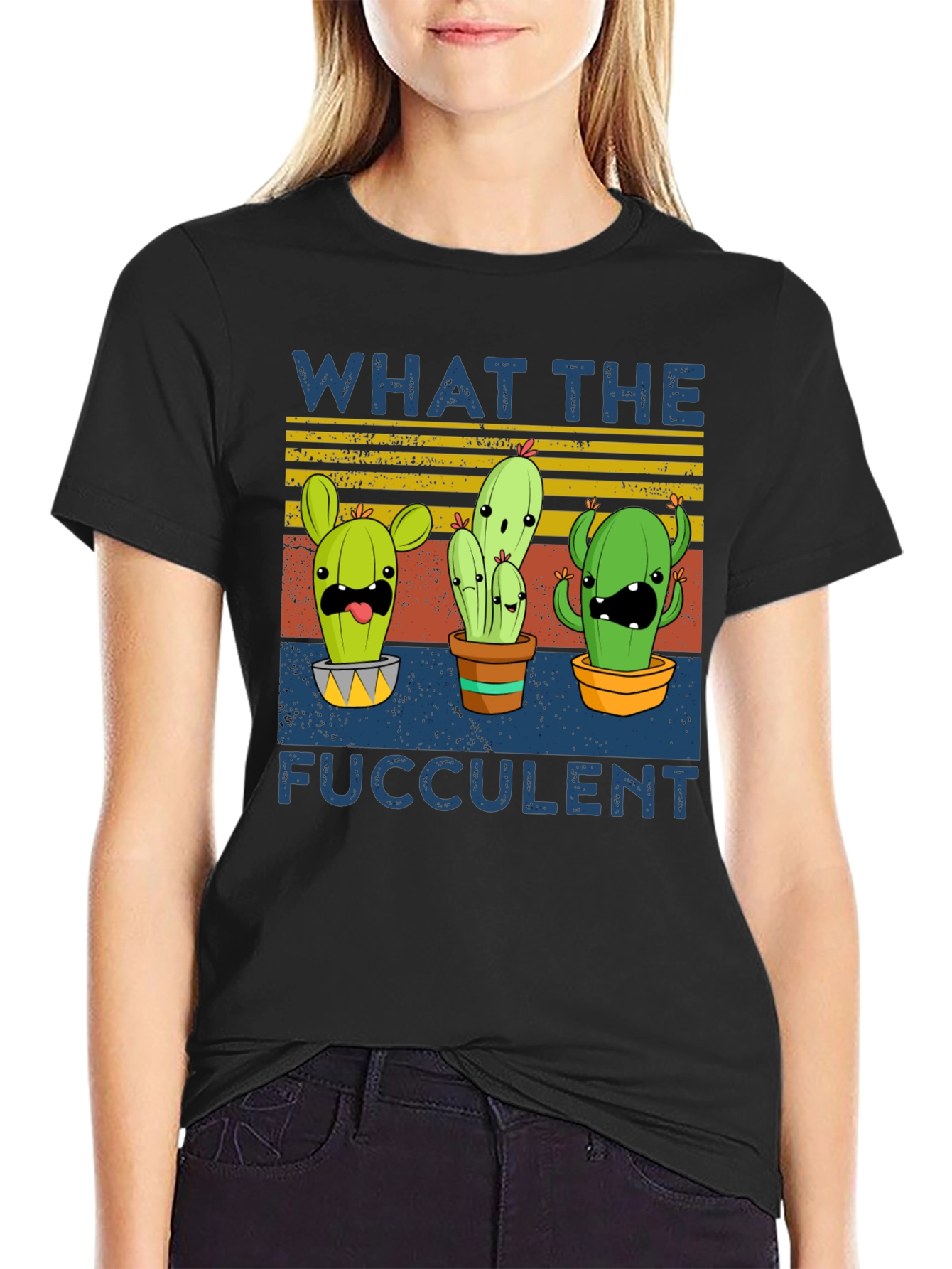 Funny Cactus Graphic Tee - What The Fucculent