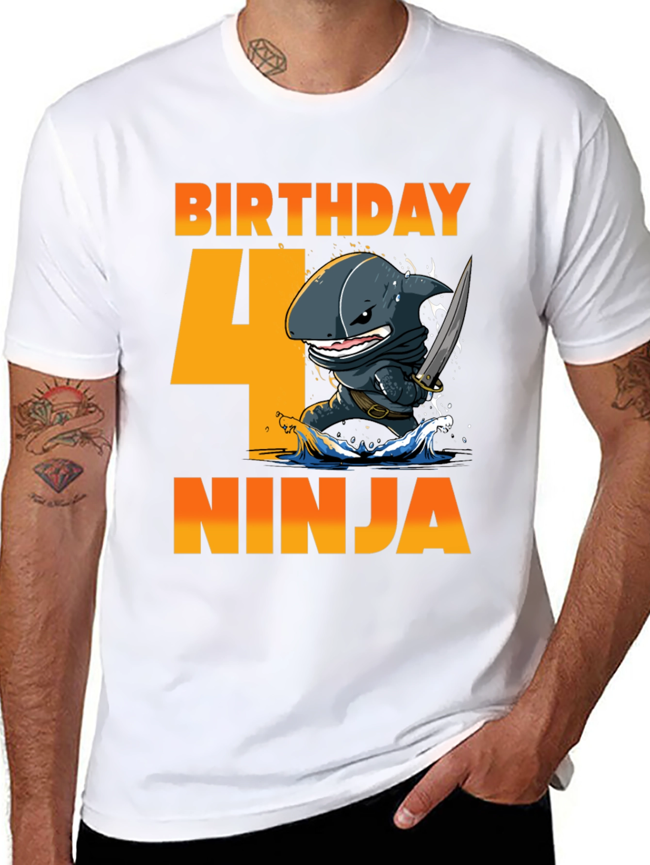 Birthday 4 Ninja Shark T-Shirt