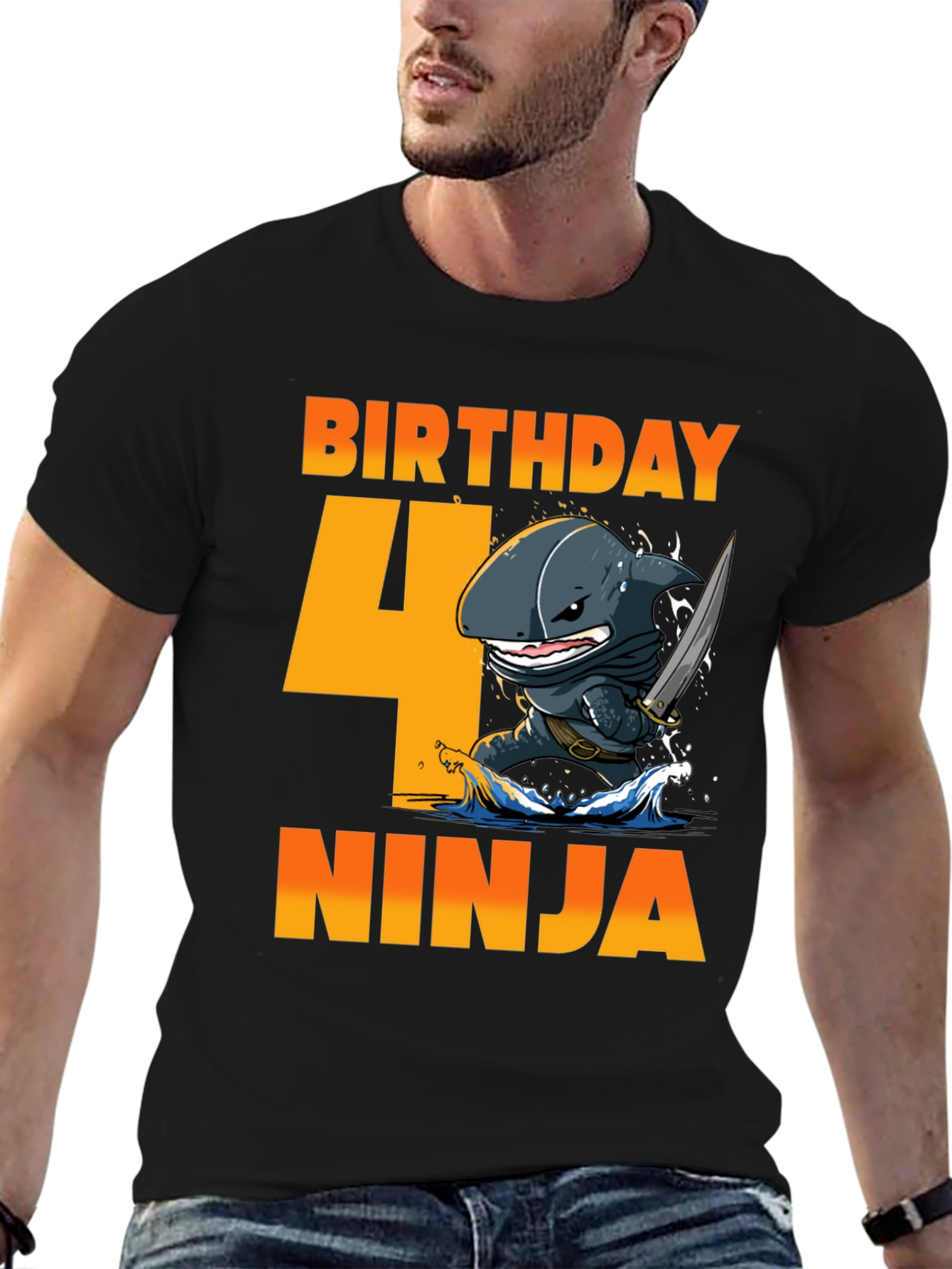 Birthday 4 Ninja Shark T-Shirt