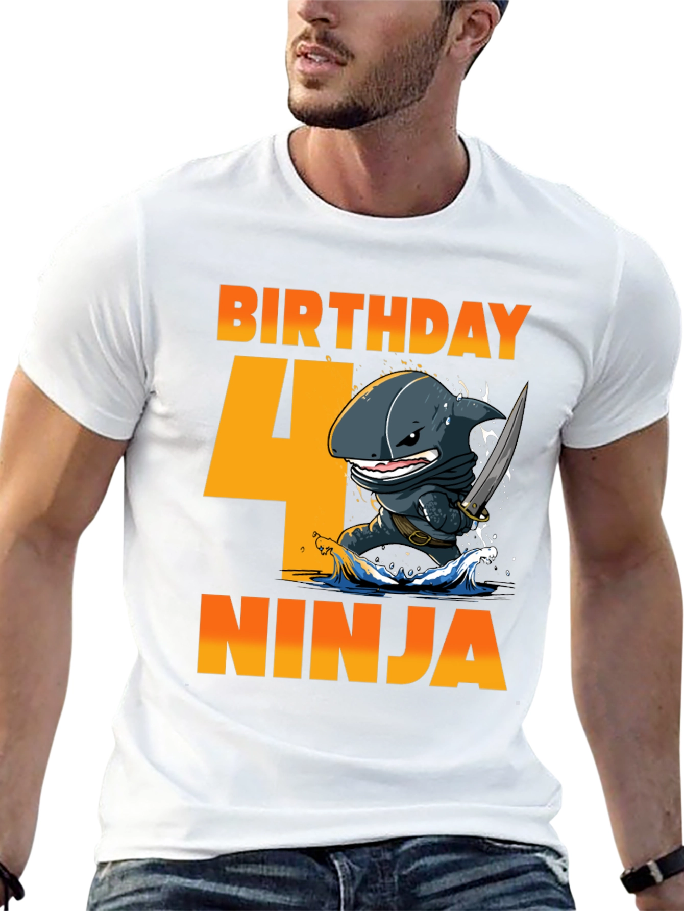 Birthday 4 Ninja Shark T-Shirt