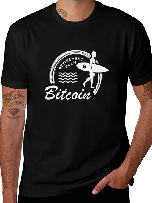 Bitcoin Retirement Plan Graphic Tee - Surfer Style
