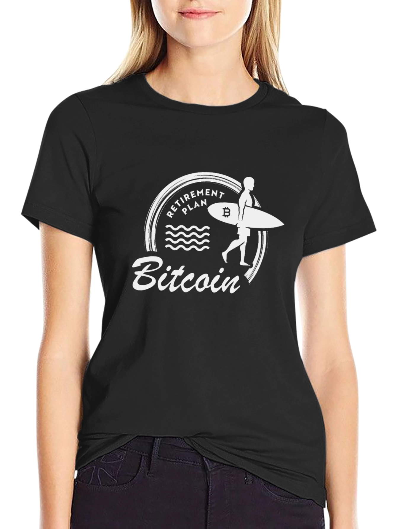 Bitcoin Retirement Plan Graphic Tee - Surfer Style
