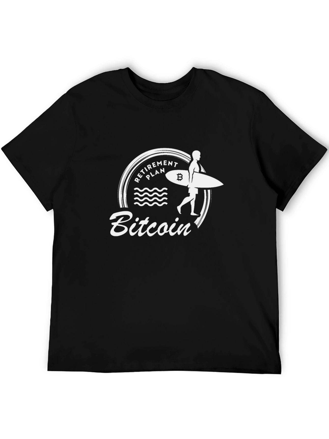 Bitcoin Retirement Plan Graphic Tee - Surfer Style
