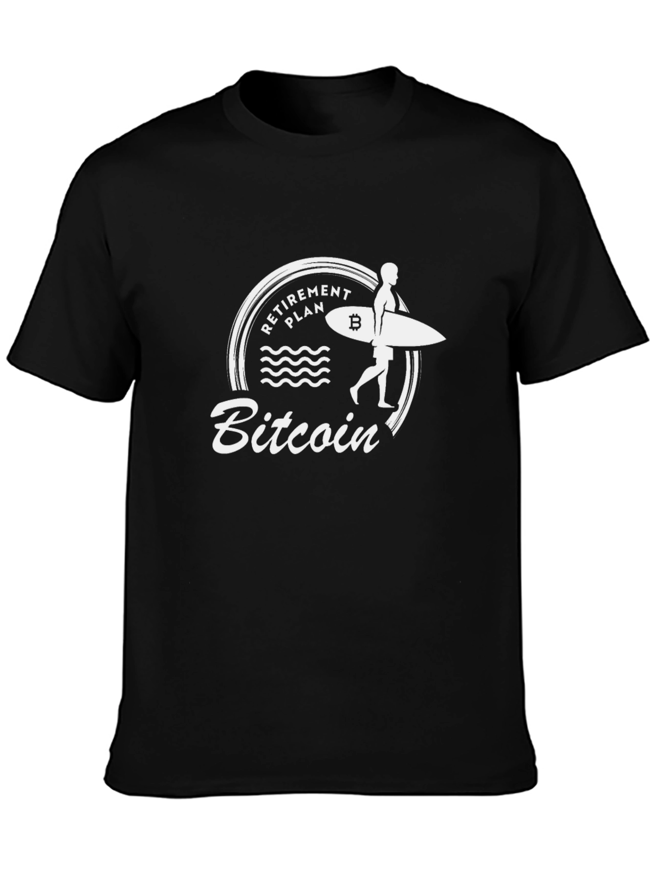 Bitcoin Retirement Plan Graphic Tee - Surfer Style
