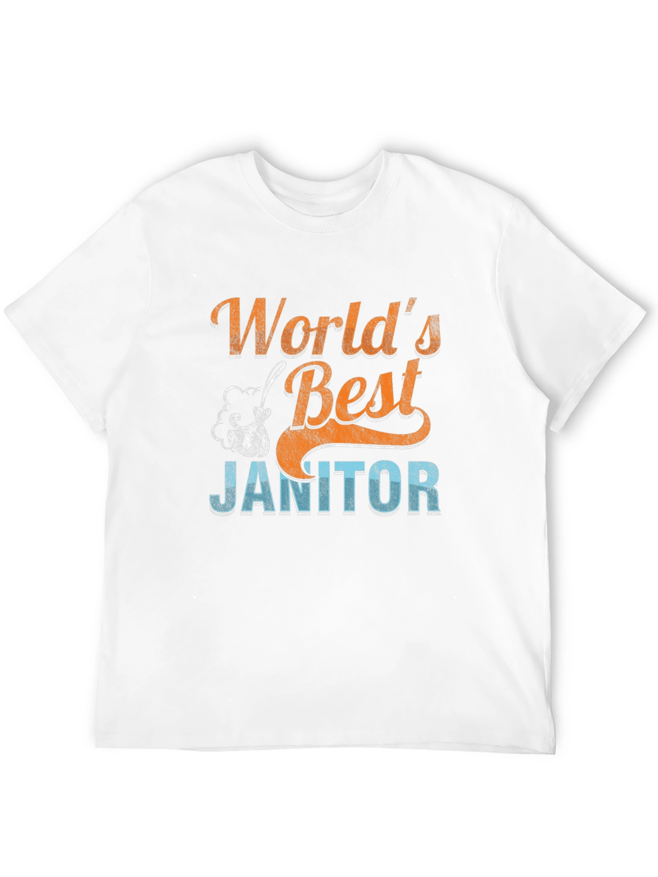 Worlds Best Janitor Black Graphic T-Shirt