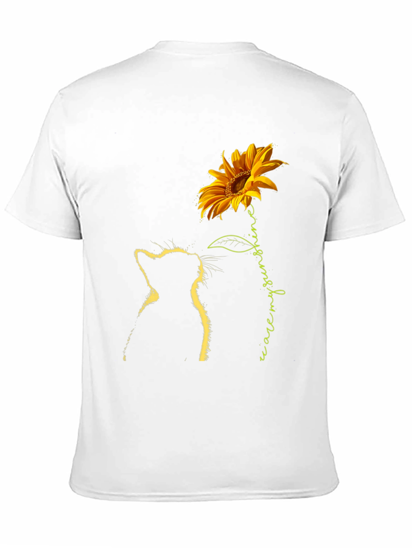 Cat & Sunflower Graphic Tee - Black