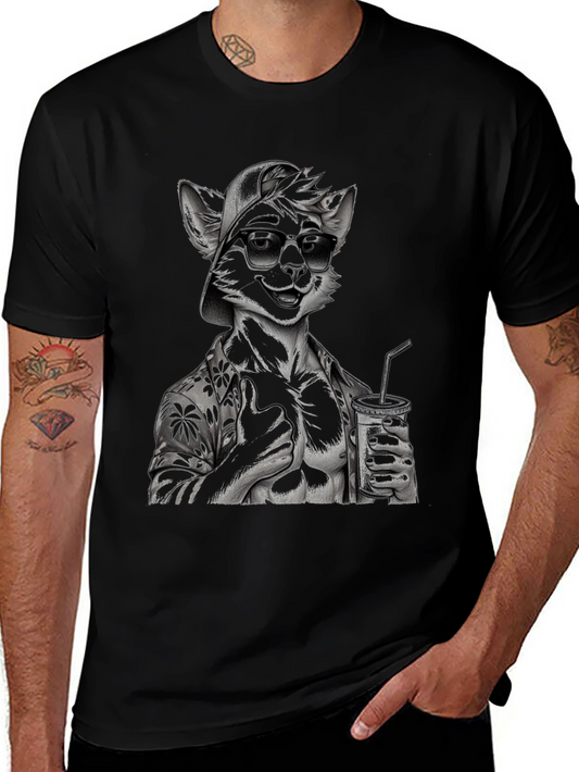 Cool Furry Hawaiian Shirt Graphic Tee