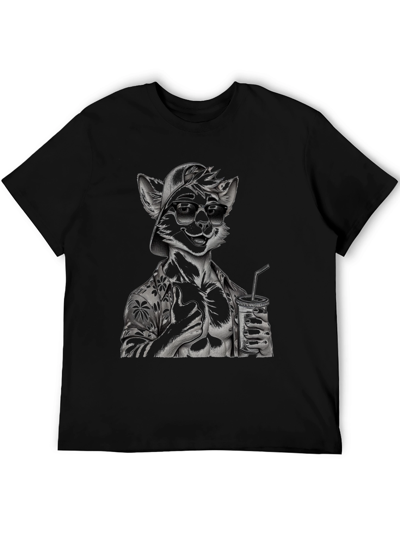 Cool Furry Hawaiian Shirt Graphic Tee