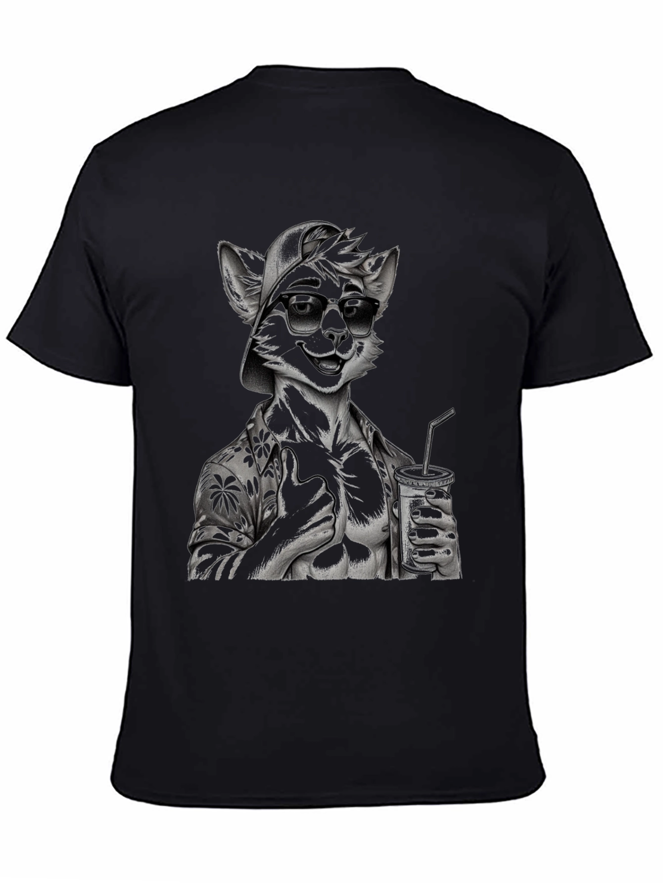 Cool Furry Hawaiian Shirt Graphic Tee