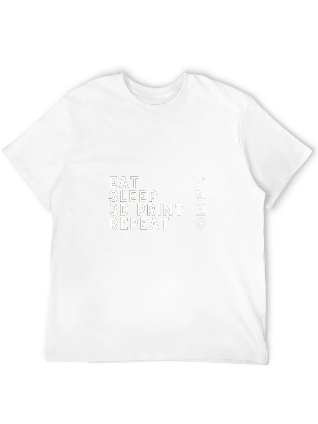 Eat Sleep 3D Print Repeat Black T-Shirt