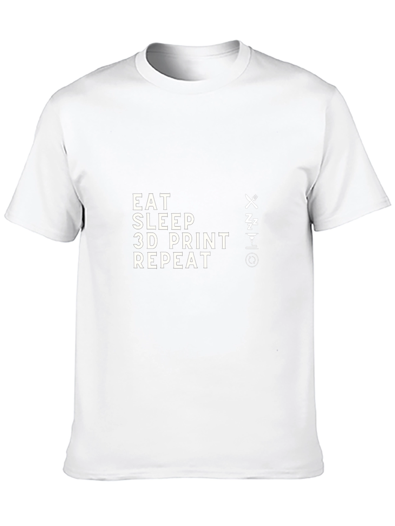 Eat Sleep 3D Print Repeat Black T-Shirt
