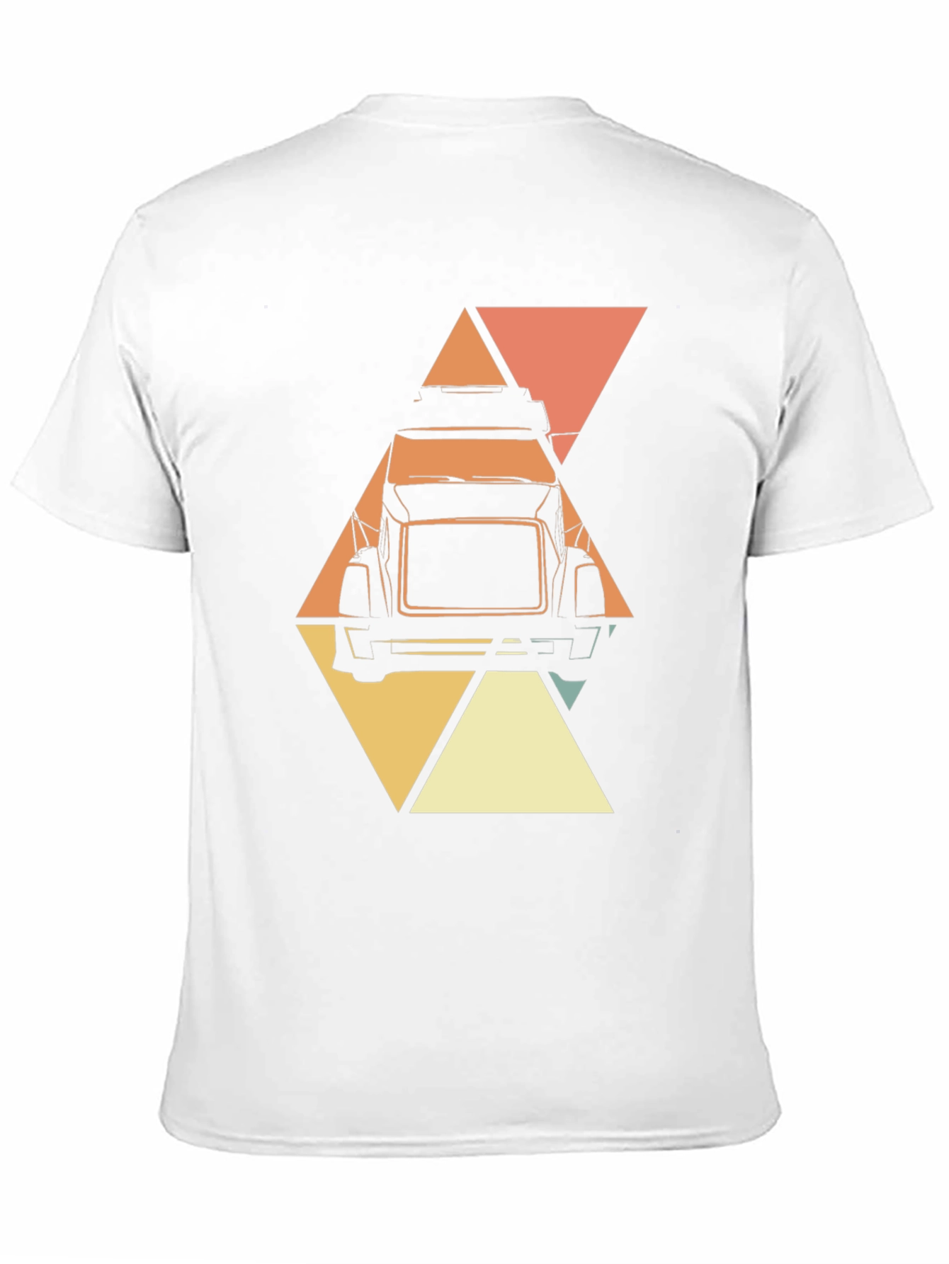 Retro Trucker T-Shirt - Geometric Design