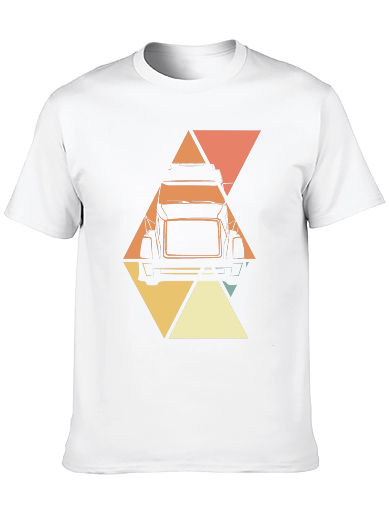 Retro Trucker T-Shirt - Geometric Design