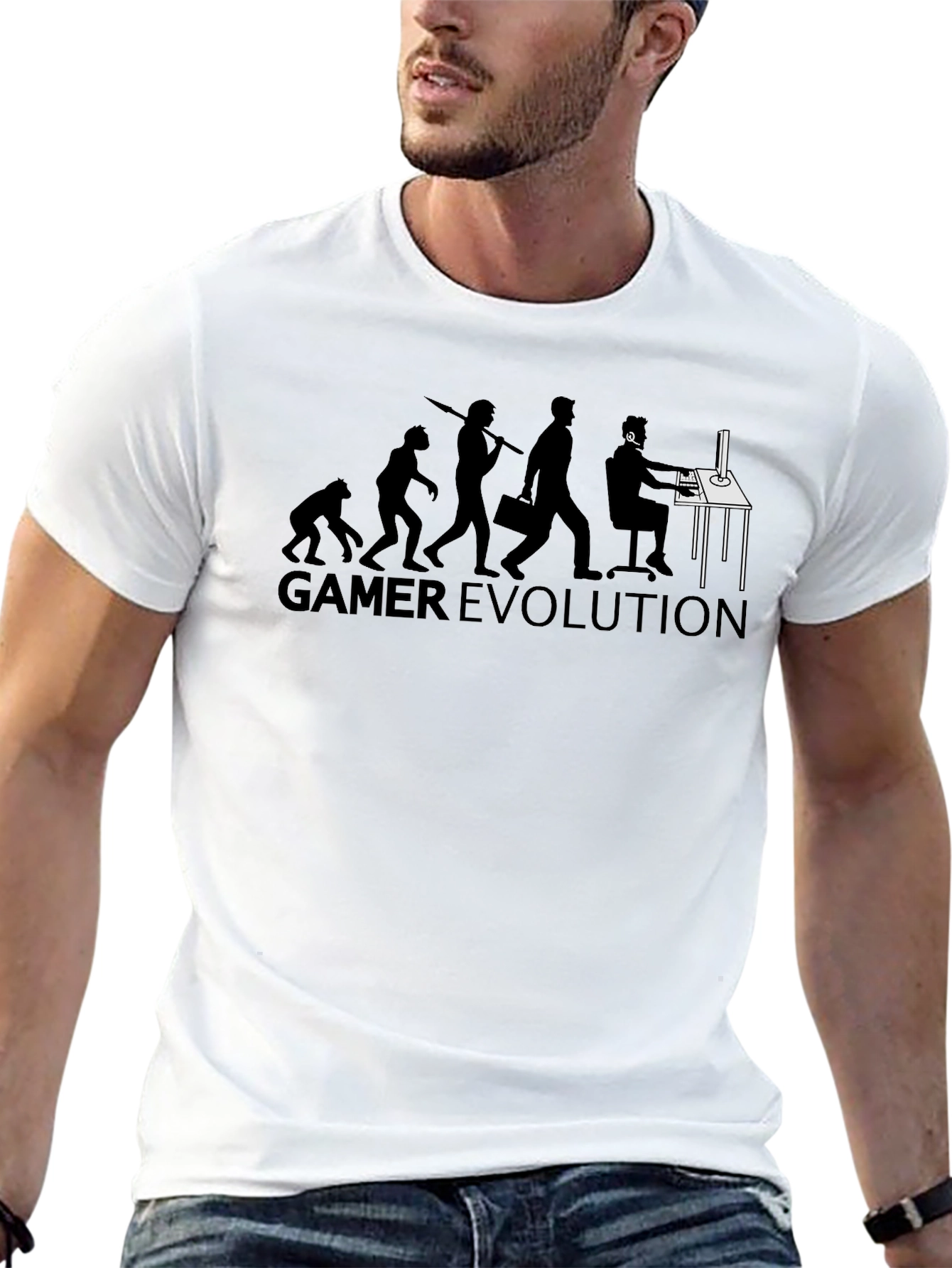 Gamer Evolution Black T-Shirt - Geeky Style