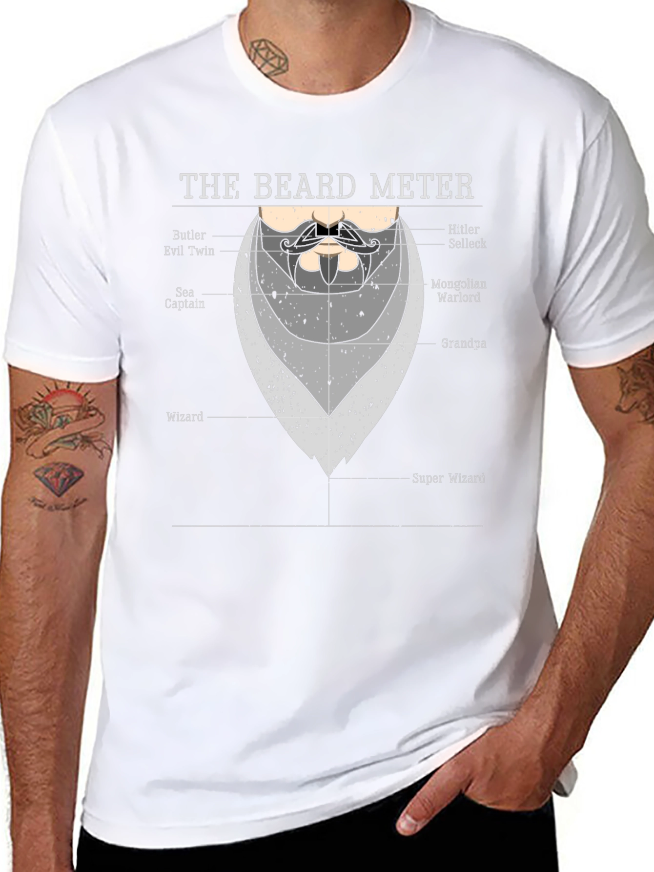 Beard Meter Graphic T-Shirt - Funny Beard Lover Tee