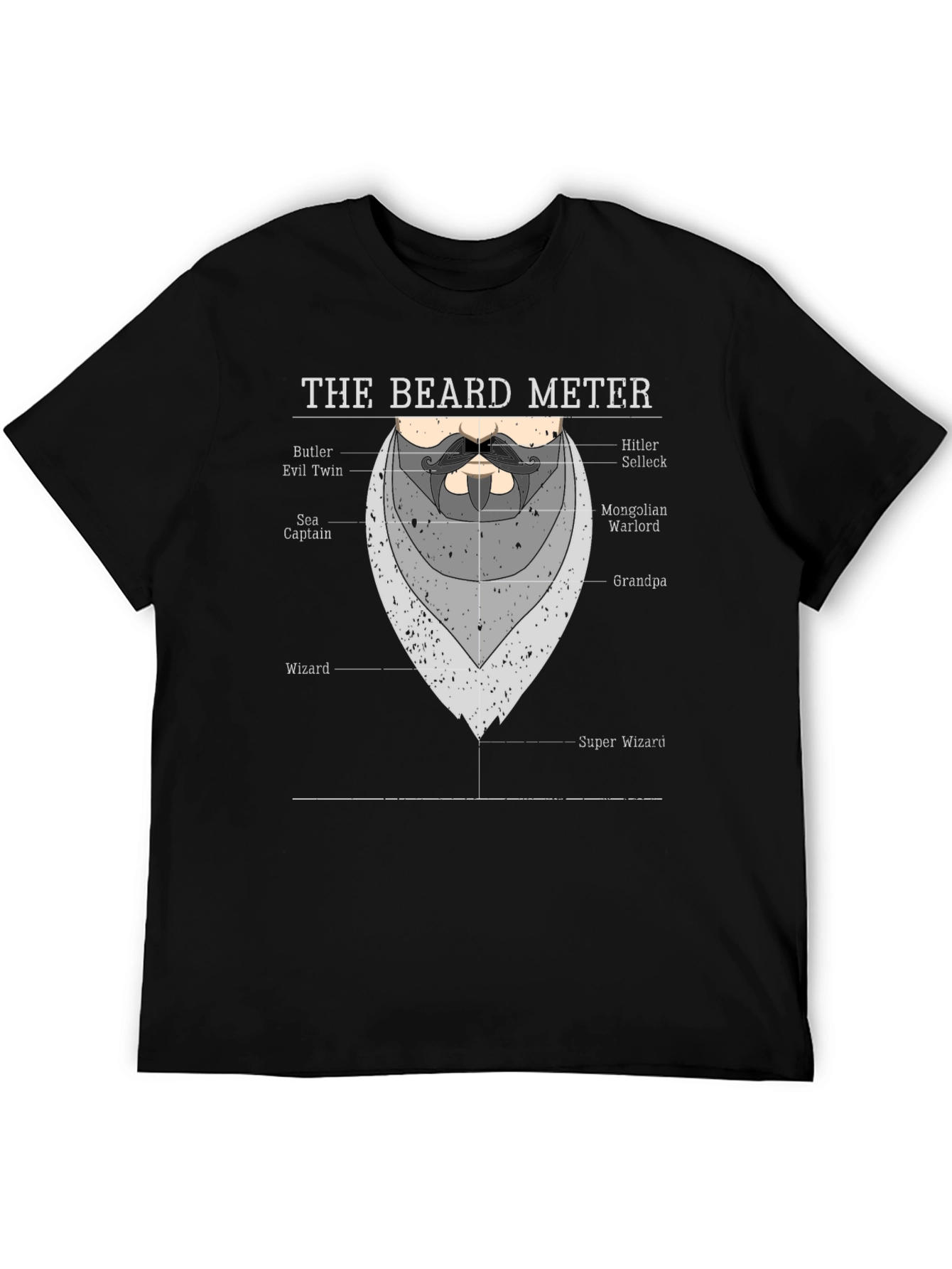 Beard Meter Graphic T-Shirt - Funny Beard Lover Tee