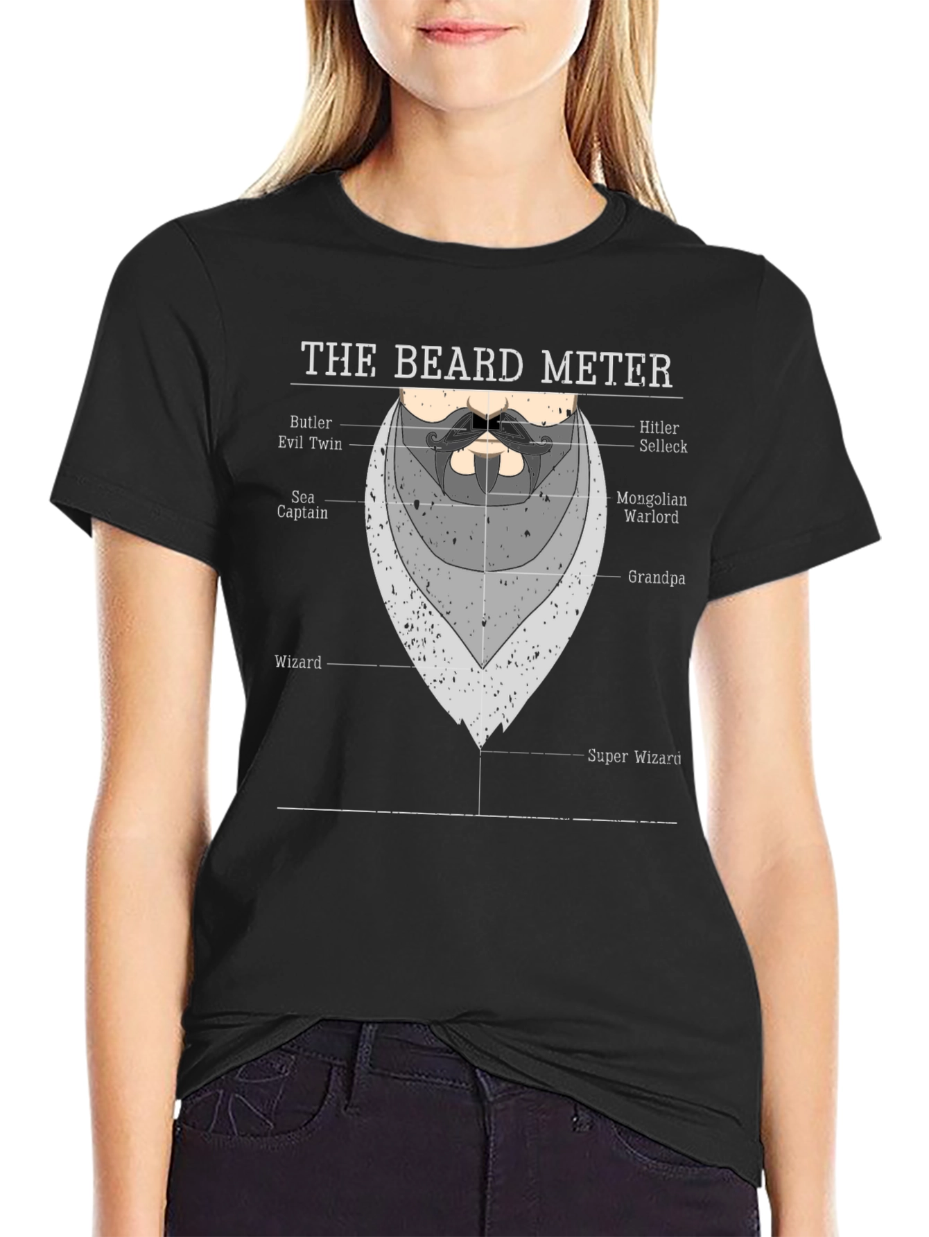 Beard Meter Graphic T-Shirt - Funny Beard Lover Tee