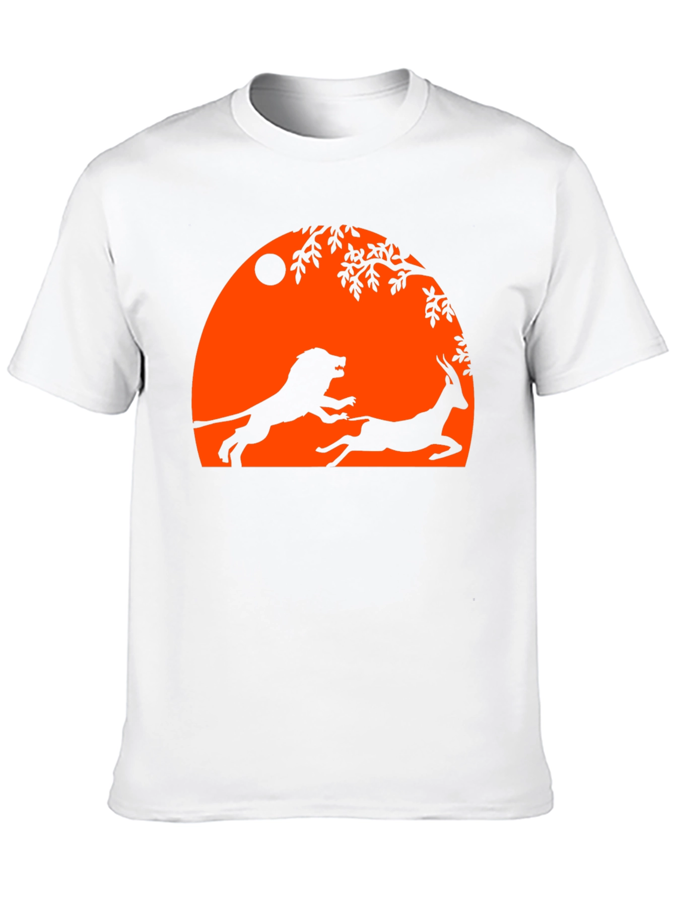 Lion and Antelope Graphic Tee - Black