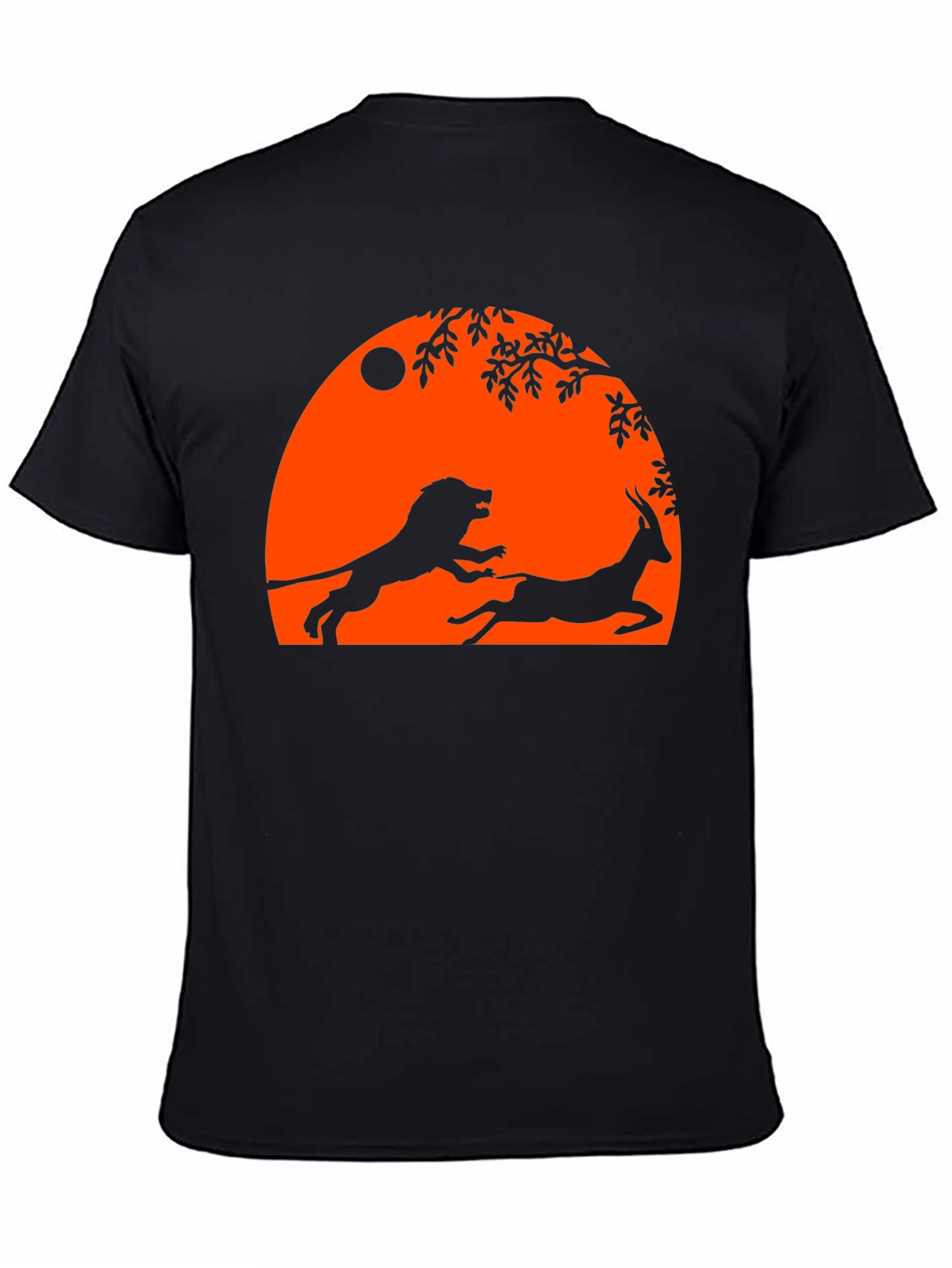 Lion and Antelope Graphic Tee - Black
