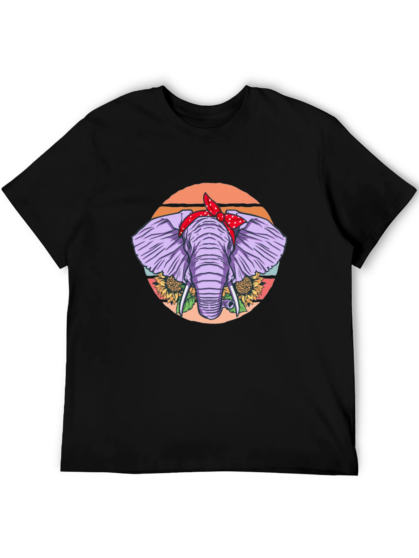 Elephant Bandana T-Shirt - Cute Animal Graphic Tee