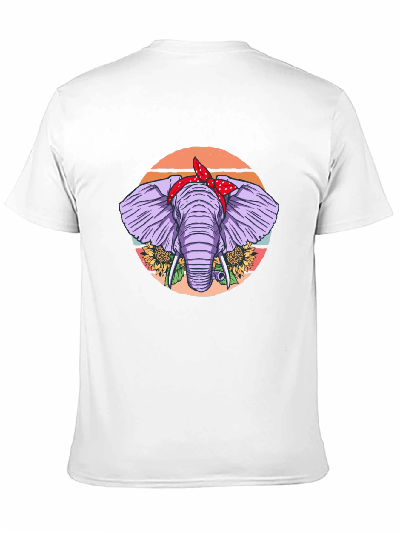 Elephant Bandana T-Shirt - Cute Animal Graphic Tee