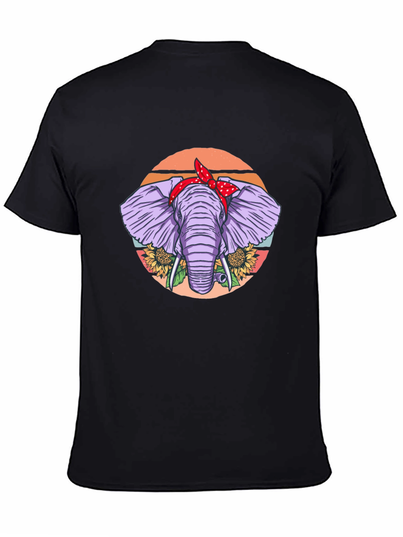Elephant Bandana T-Shirt - Cute Animal Graphic Tee