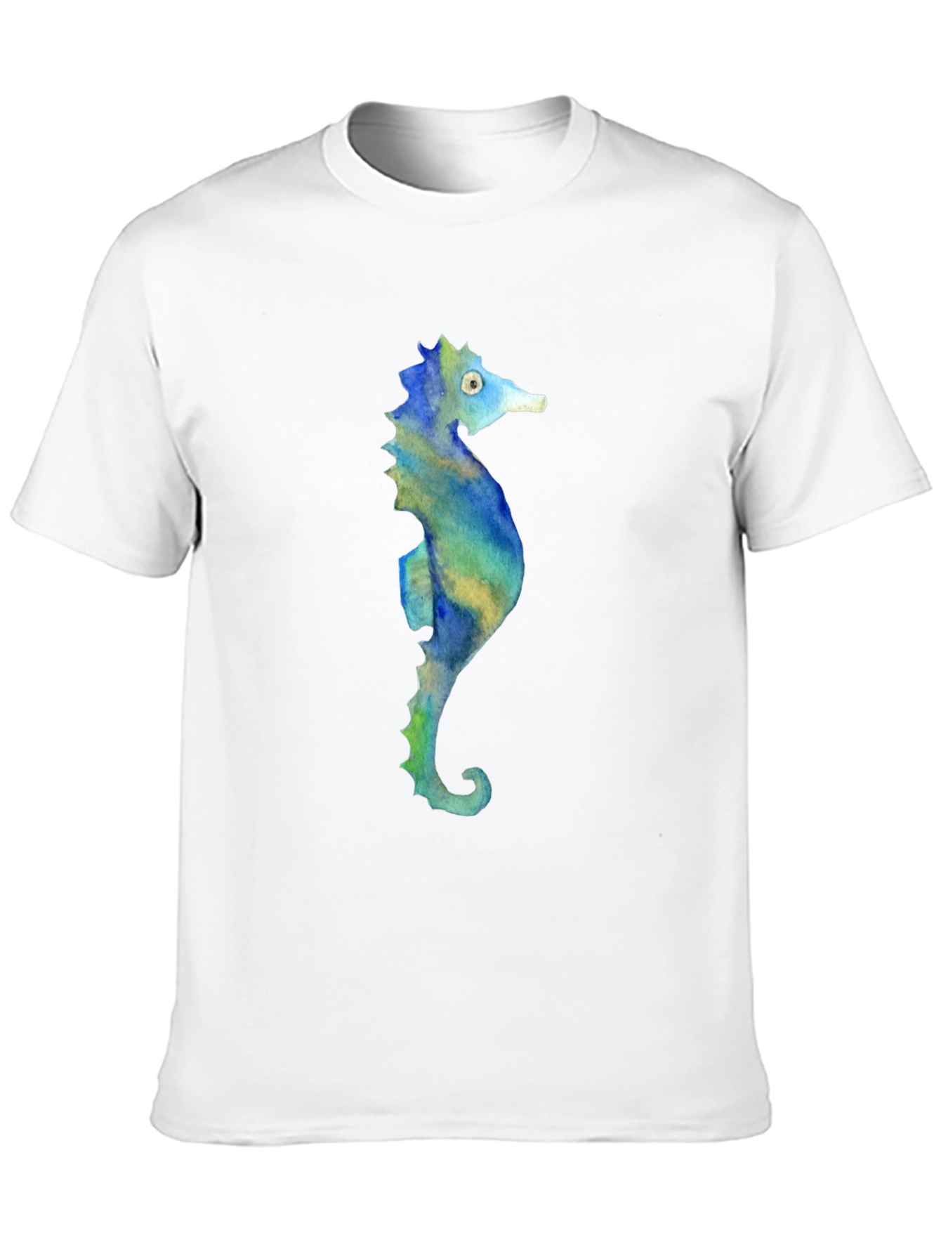 Seahorse Graphic Tee - Black Cotton T-Shirt
