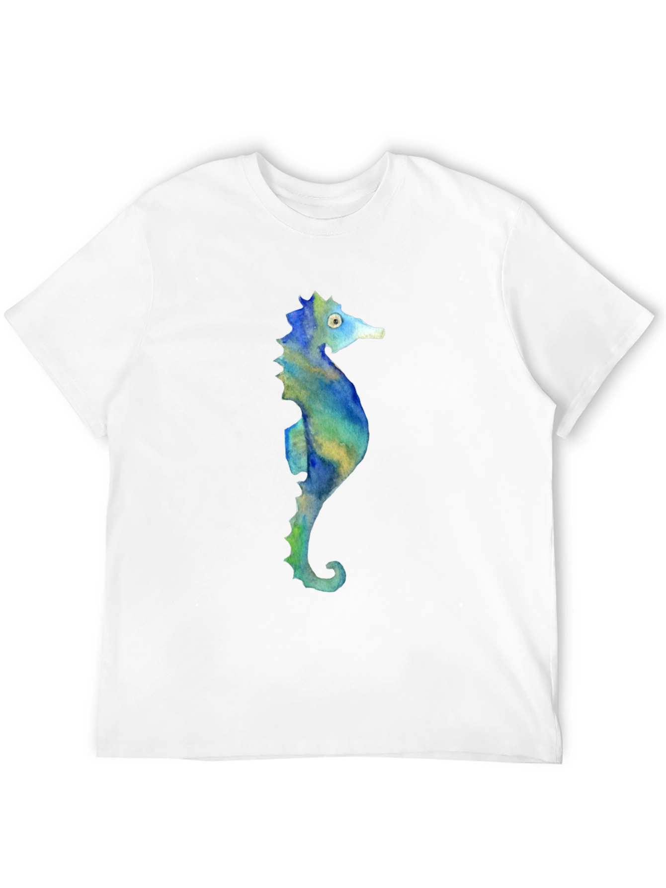 Seahorse Graphic Tee - Black Cotton T-Shirt