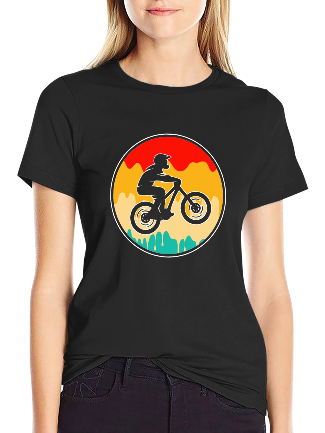 Mountain Biker Graphic Tee - Retro Style