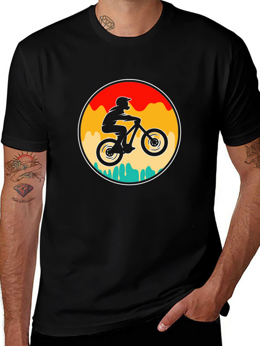 Mountain Biker Graphic Tee - Retro Style