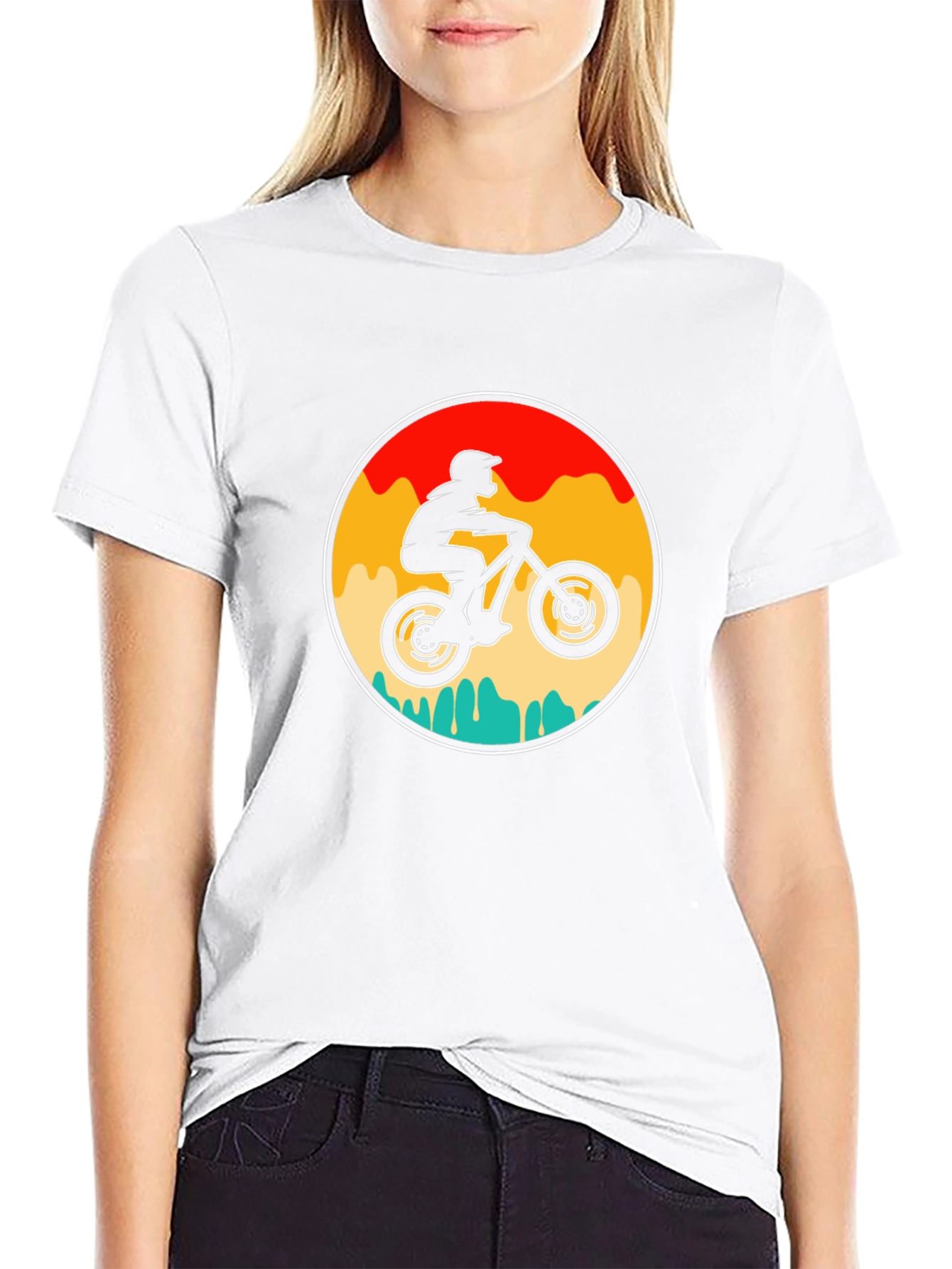 Mountain Biker Graphic Tee - Retro Style